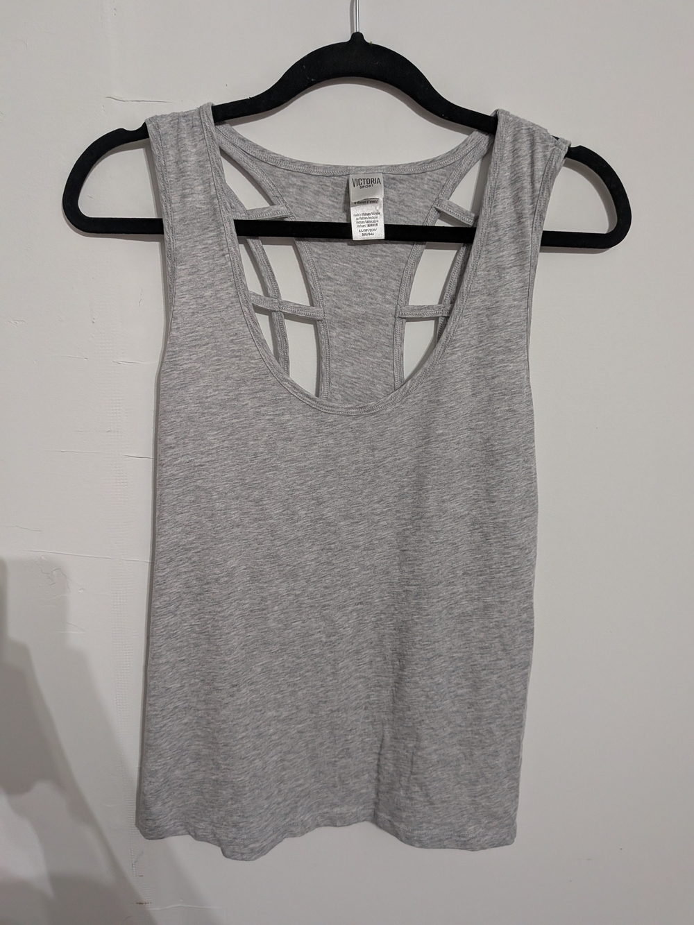 Victoria Sport Light Gray Strappy-Back Tank Top